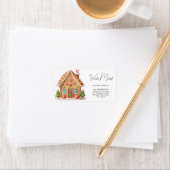 Gingerbread House Holiday Verhuizen Nieuw Adres Etiket (Insitu)