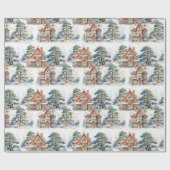 Gingerbread House in de winter Patroon Wrapping Pa Cadeaupapier (Vlak)