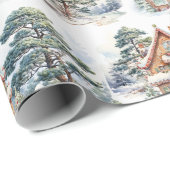 Gingerbread House in de winter Patroon Wrapping Pa Cadeaupapier (Rol Hoek)