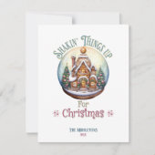 Gingerbread House in Snow Wereldbol Kerstvakantie Kaart (Voorkant)