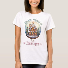 Gingerbread House in Snow Wereldbol Kerstvakantie T-shirt
