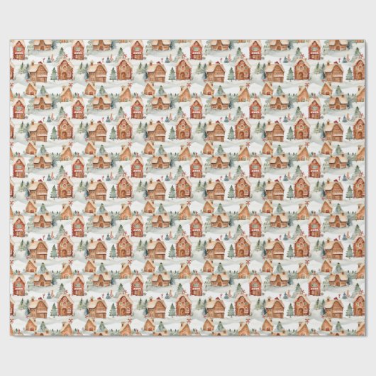 Gingerbread House Kerst inpakpapier (Vlak)