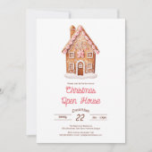Gingerbread House Kerst Open Huis Kaart (Voorkant)