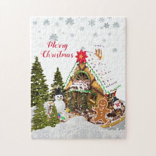 Gingerbread House Kerst Puzzel (Verticaal)