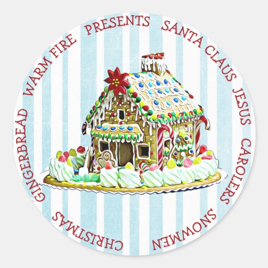 Gingerbread House Kerst Sticker (Voorkant)