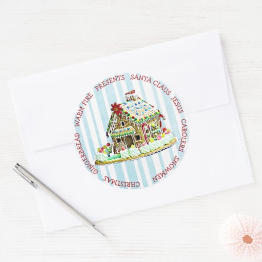 Gingerbread House Kerst Sticker (Envelop)