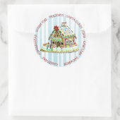 Gingerbread House Kerst Sticker (Tas)