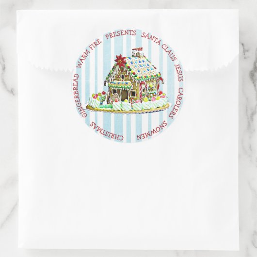 Gingerbread House Kerst Sticker (Tas)