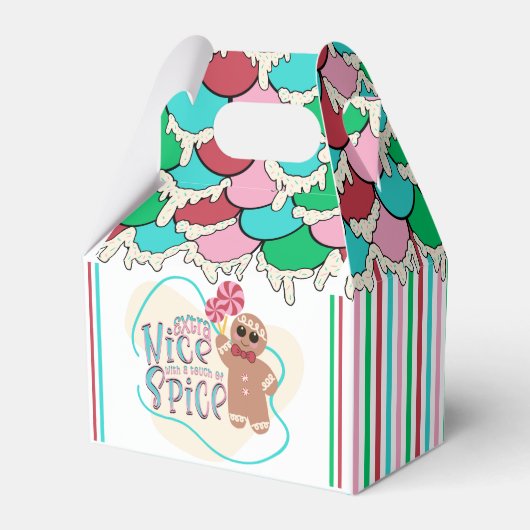 Gingerbread House Kerstfeest Favor Box Bedankdoosjes (Achterkant)