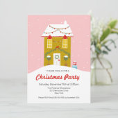 Gingerbread House Kerstfeest uitnodiging (Staand voorkant)