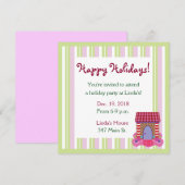 Gingerbread House Kerstfeest Uitnodigingen (Voorkant / Achterkant)