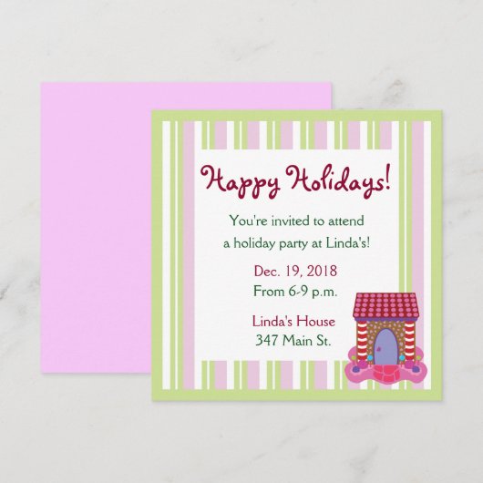 Gingerbread House Kerstfeest Uitnodigingen