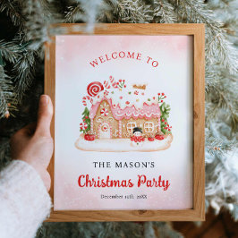 Gingerbread House Kerstfeest Welkom Poster