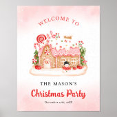 Gingerbread House Kerstfeest Welkom Poster (Voorkant)