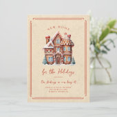 Gingerbread House Kerstmis Bewegende aankondiging (Staand voorkant)