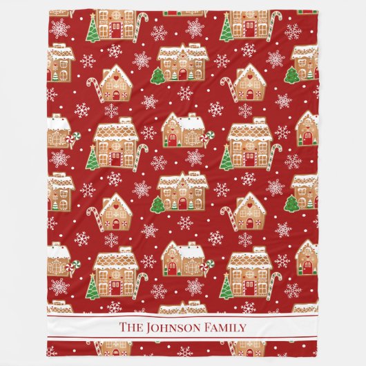 Gingerbread House Kerstmis Fleece Deken (Voorkant)