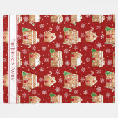 Gingerbread House Kerstmis Fleece Deken (Voorkant (Horizontaal))