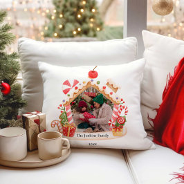 Gingerbread House Kerstmis Foto Kussen