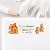 Gingerbread House Kerstmis retour adres labels (Insitu)