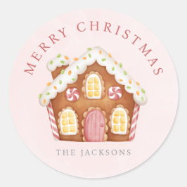 Gingerbread House Kerstmis Ronde Sticker