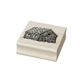 Gingerbread House Kerstmis Vakantie Housewarming Rubberstempel