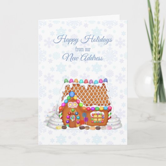 Gingerbread House, Kerstmis van nieuw adres Feestdagen Kaart (Voorkant)