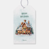 Gingerbread House Kerstvakantie cadeau Label Cadeaulabel (Achterkant)