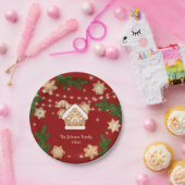 Gingerbread House Kerstvakantie rood groen Papieren Bordje (Feest)