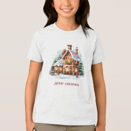 Gingerbread House Kerstvakantie Tri-Blend Shirt