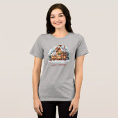 Gingerbread House Kerstvakantie Vrouwen Tri-Blend Shirt (Voorkant volledig)