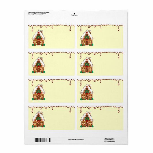 Gingerbread House Keuken Label (Full Sheet)