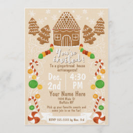 Gingerbread House Kleurrijk Kerst Snoep Kaart