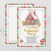 Gingerbread House Koek Uitwisseling Feest Kaart (Voorkant / Achterkant)