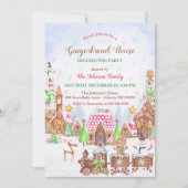 Gingerbread House Koekje Versieren Feestje Kaart (Voorkant)
