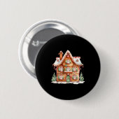 Gingerbread House Long Sleeve Ronde Button 5,7 Cm (Voorkant /achterkant)