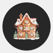 Gingerbread House Long Sleeve  Ronde Sticker (Voorkant)