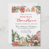 Gingerbread House Man Christmas Holiday Open House Kaart (Voorkant)