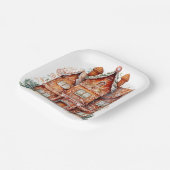 Gingerbread House Mansion Papieren Bordje (Gebogen)