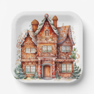 Gingerbread House Mansion Papieren Bordje