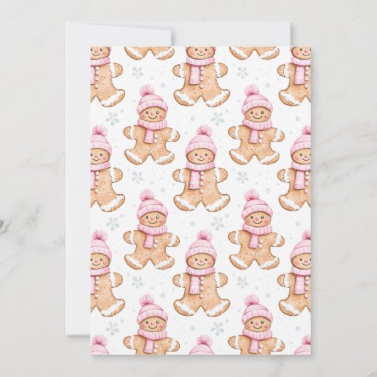 Gingerbread House Meisje Verjaardagsfeest Uitnodig Kaart (Achterkant)