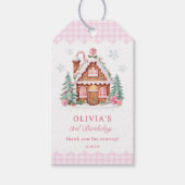 Gingerbread House Meisje Verjaardagsfeestje  Cadeaulabel (Voorkant)