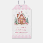 Gingerbread House Meisje Verjaardagsfeestje  Cadeaulabel (Achterkant)