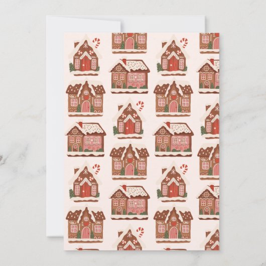 Gingerbread House Modern kerstfeest Kaart (Achterkant)