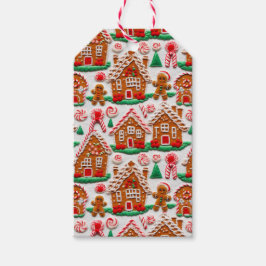 Gingerbread House Needlework Kerst Feestdagen Cadeaulabel