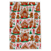 Gingerbread House Needlework Kerst Feestdagen Medium Cadeauzakje (Voorkant)