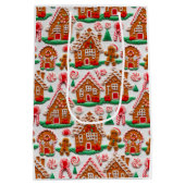 Gingerbread House Needlework Kerst Feestdagen Medium Cadeauzakje (Achterkant)