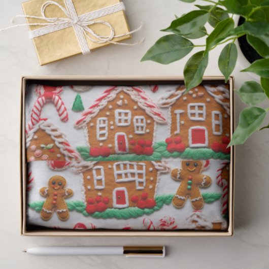 Gingerbread House Needlework Kerst Feestdagen Tissuepapier (Geschenk)