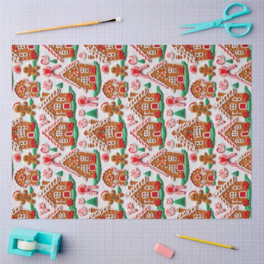 Gingerbread House Needlework Kerst Feestdagen Tissuepapier (Craft)