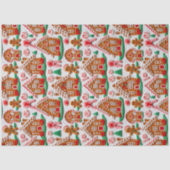 Gingerbread House Needlework Kerst Feestdagen Tissuepapier (Voorkant)