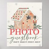 Gingerbread House Notenkraker Guest Book Tafelbord Poster (Voorkant)